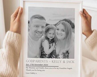 Personalised Godparents Photo Print: Godparent Proposal Gift