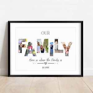 Regalo de cartas con fotos familiares, collage para padres, decoración del hogar, impresión personalizada para nuevos padres, regalo de inauguración de la casa para mamás primerizas.
