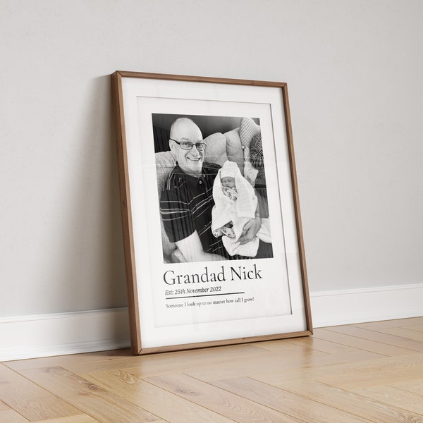 Personalised Grandad Print, Fathers Day Gift, Present from Grandchild, Grandad Birthday, Custom Wall Art Grandad, Dad Birthday Grandson Art