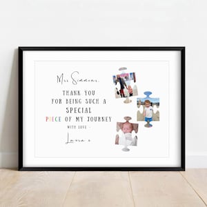 Personalised Puzzle Photo Print, Nursery Teacher Thank You Gift, Leaving Gift image 4