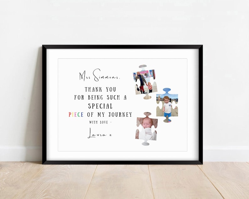 Personalised Puzzle Photo Print, Nursery Teacher Thank You Gift, Leaving Gift image 4