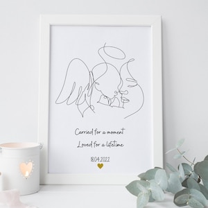 Lámina personalizada en recuerdo de aborto espontáneo, recuerdo de duelo.