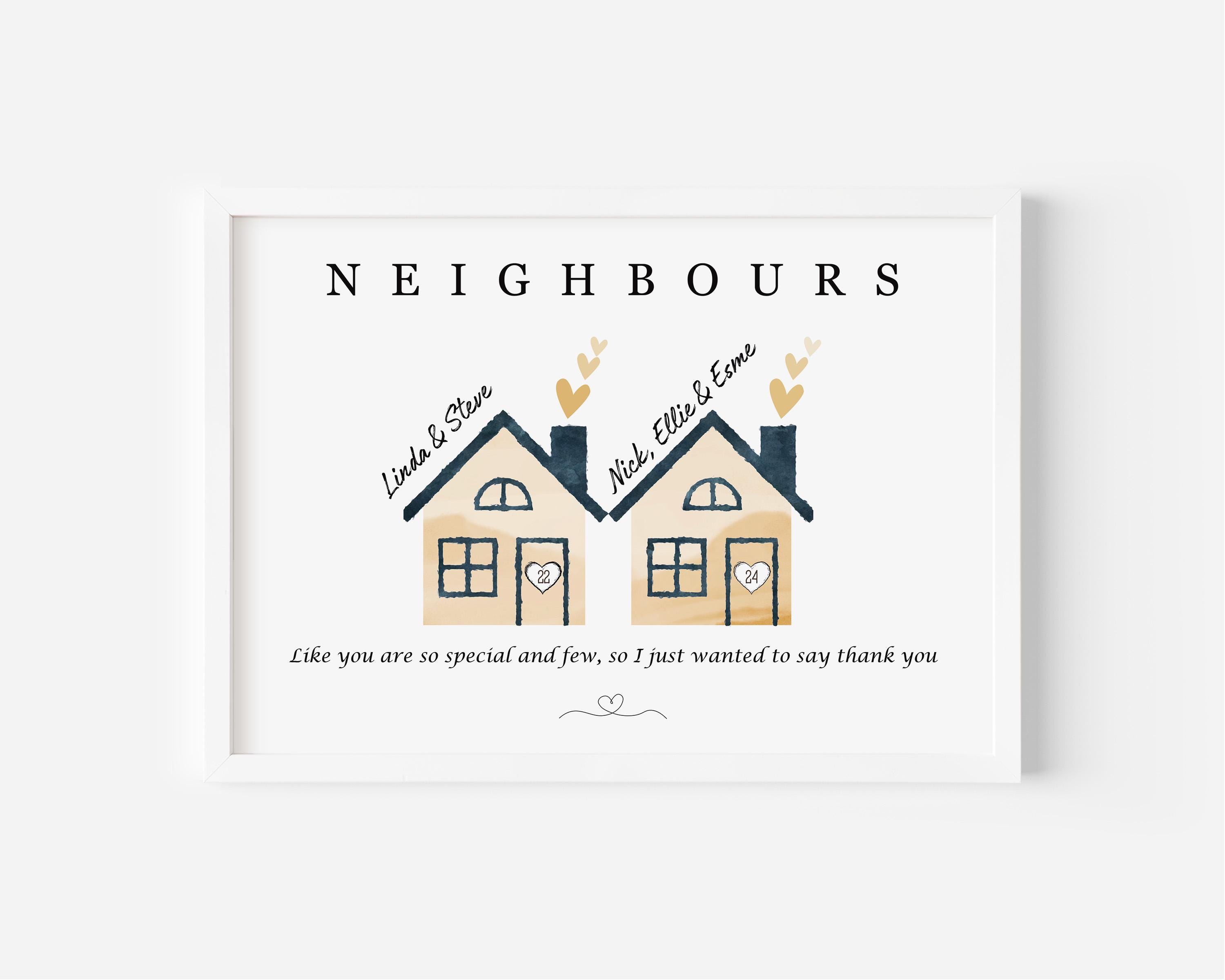 Goodbye Neighbour Personalised Neighbours Leaving Gift, Custom House Print, Goodbye ...