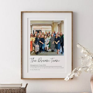 Custom Work Leaver Gift, Personalised Work Team Colleague Print, Office Thank You Present, Retirement Picture Frame, Coworker Leaving Gift