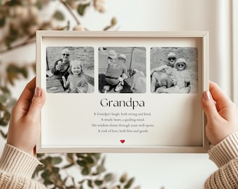 Personalised Grandad Print from Grandkids Photo Collage, Grandpa Birthday Gift