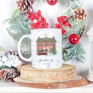 Home Alone House Snowy Christmas Mug | Personalized First Christmas in New Home | Christmas Coffee Mug | Christmas Gifts | Xmas Mugs