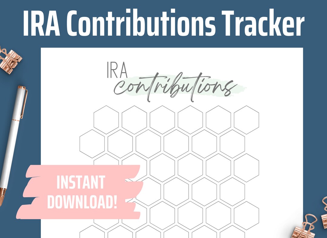IRA Contributions Tracker, IRA Savings Goal Printable Planner Insert ...