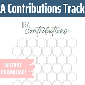 IRA Contributions Tracker, IRA Savings Goal Printable Planner Insert, Bullet Journal, Budget and Finance Planner, PDF document 8.5x11