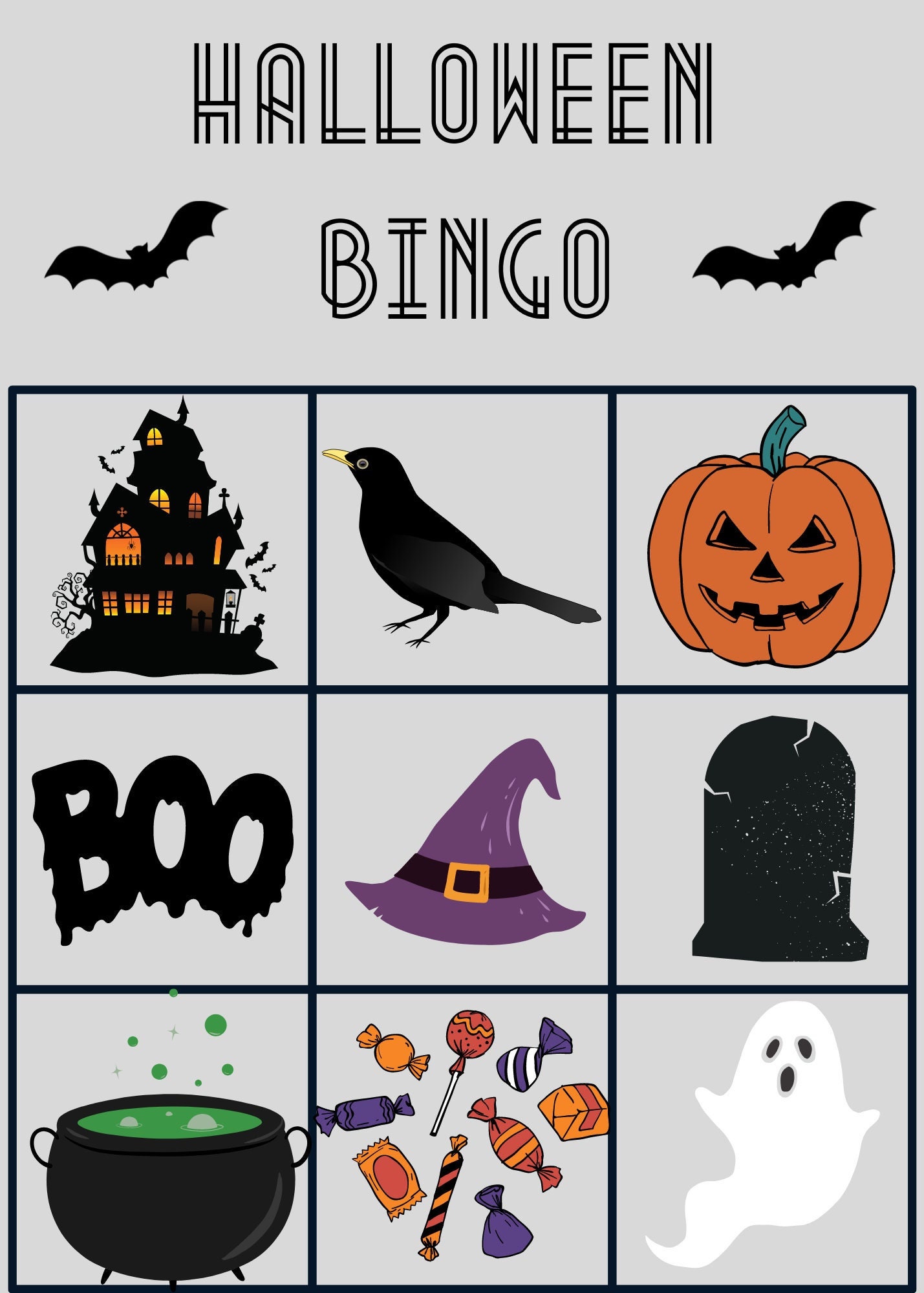 Halloween Bingo Printable Pdf - Etsy