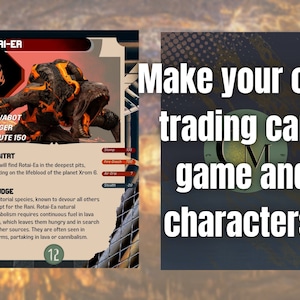 Custom Character Card DIY TCG Character Card Template - Editable and Printable - Etsy