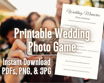 Printable Wedding Photo Challenge Game | Reception Entertainment (PDF, JPG, PNG)