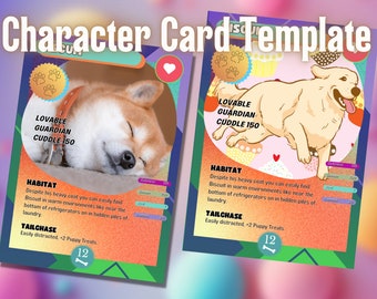Plantilla de tarjeta coleccionable de mascotas – Tarjeta de personaje TCG DIY (Descarga digital)