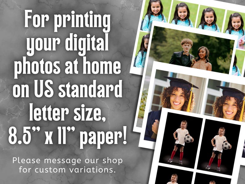 Picture Size Package Guide.pdf Printable Photo Package Template | DIY Photo Sizes (digital Download ...