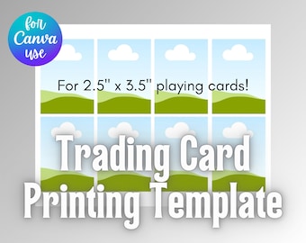 Printable 2.5&quot; x 3.5&quot; Card Template | DIY TCG Playing Cards | Instant Download | For Printing on A4 and 8.5&quot; x 11&quot; Standard US Letter Size