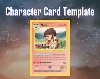 Plantilla de retrato de mascota para TCG (juego de cartas coleccionables) - Tarjeta de personaje editable (descarga digital)