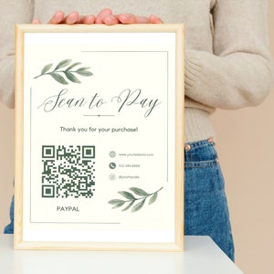 Modèle de panneau Scan to Pay pour les petites entreprises