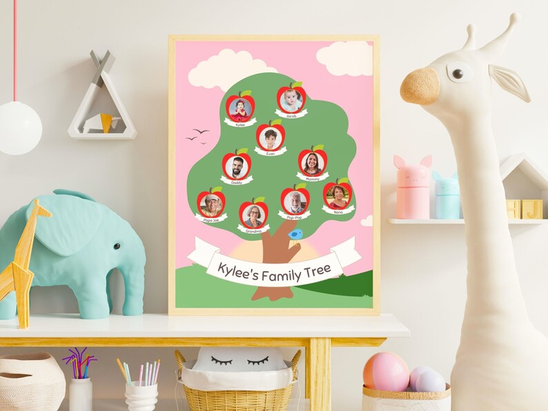 Kids' Family Apple Tree Template for Printable Children's Decor and ...