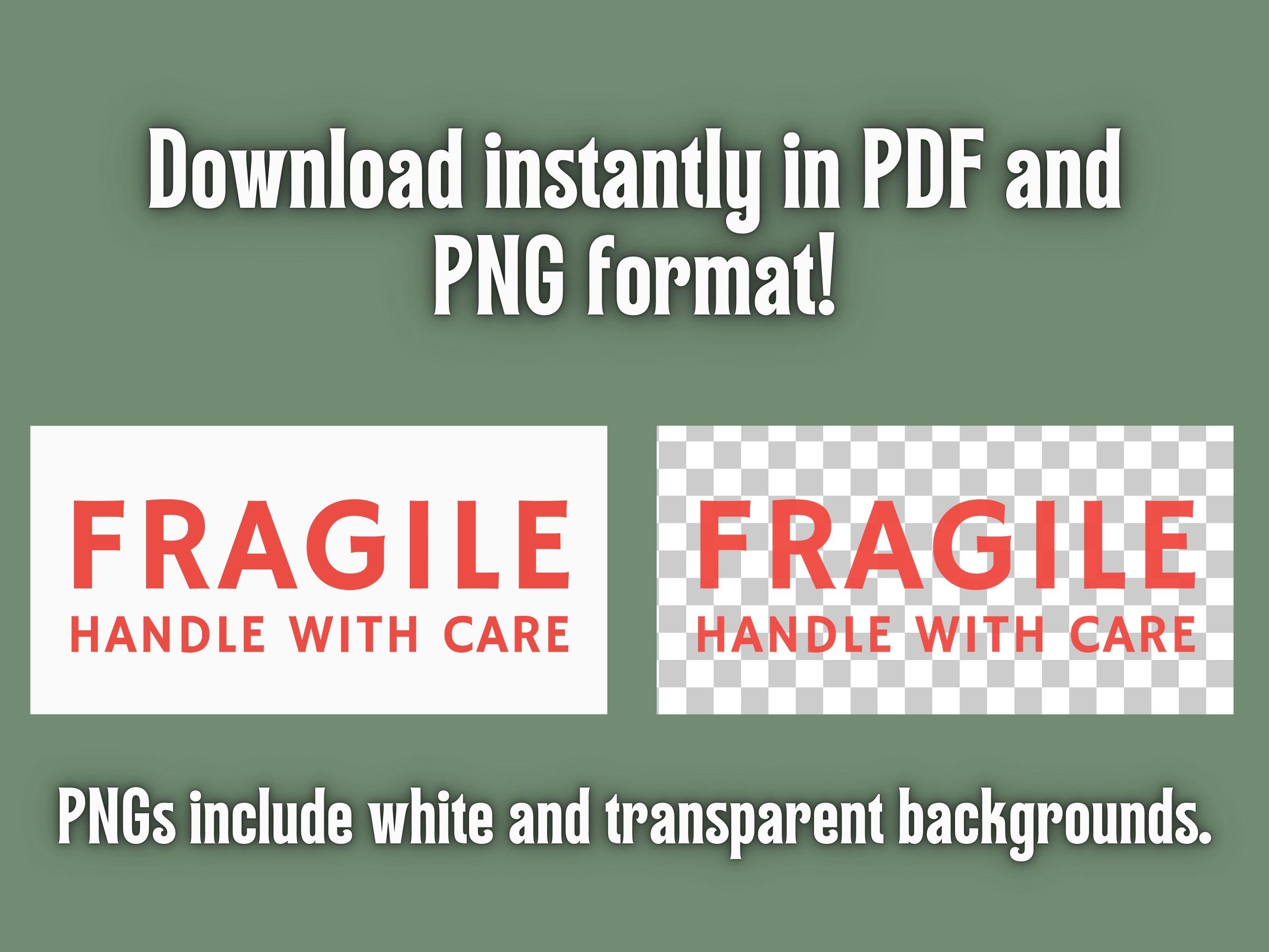 Printable FRAGILE Shipping Label for Tagging Fragile Boxes Printable