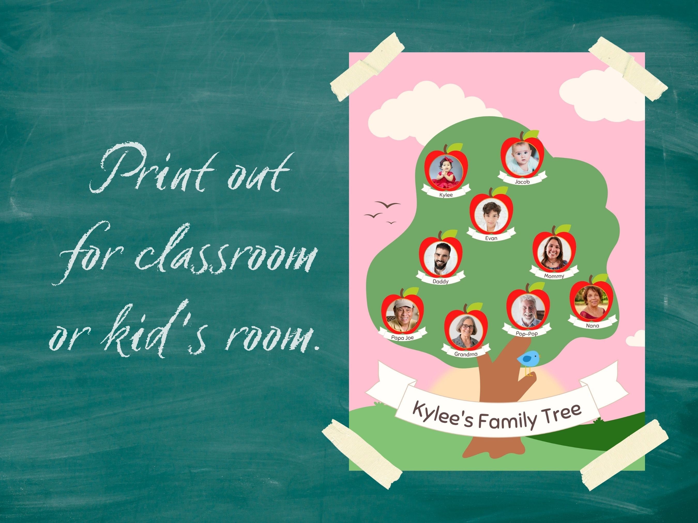 Kids Family Apple Tree Template For Printable Children s Decor And Kids Family Apple Tree Template For Printable Children s Decor And