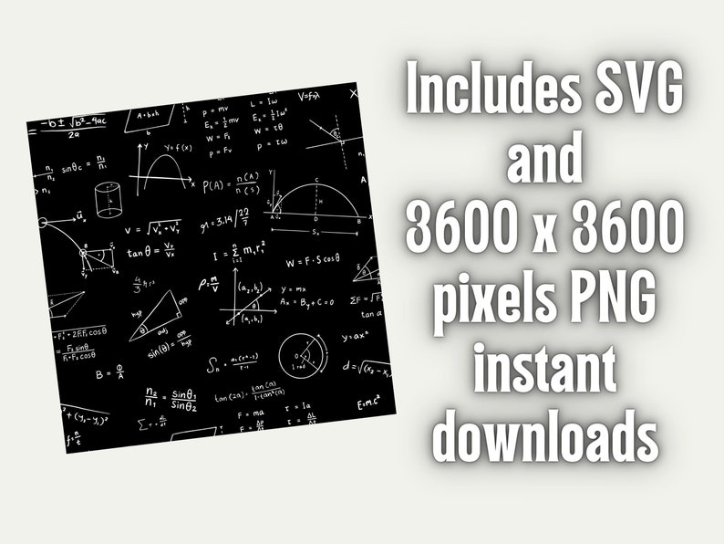 STEM Math and Science Formulas Seamless Pattern - Instant Download SVG ...