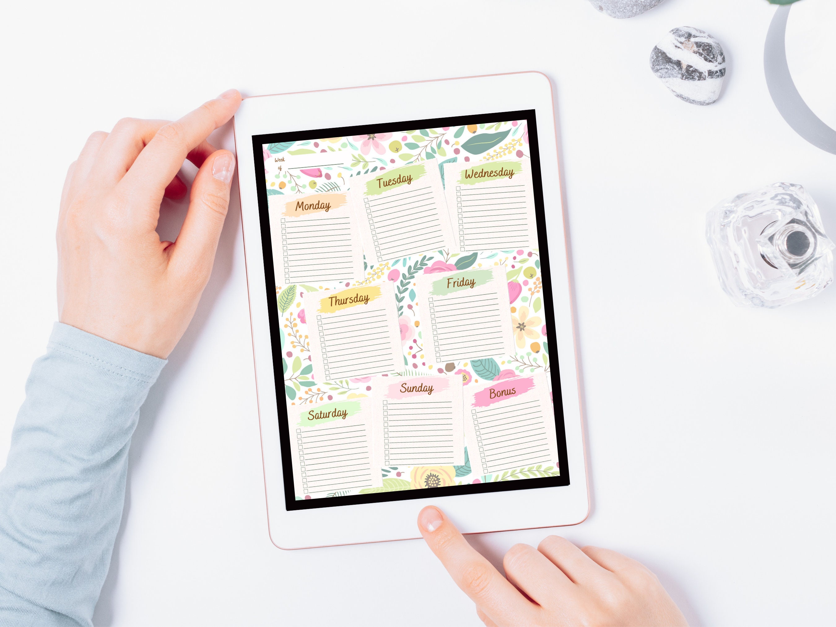 Pretty Botanical and Floral Checklist for Digital or Printable Weekly ...