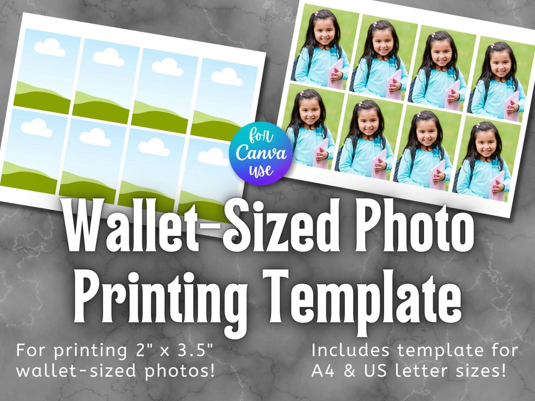 DIY Wallet Photo Template 2.5x3.5" Printable Canva Template (instant