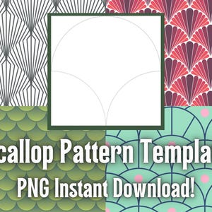 Scallop Pattern Template PNG for Repeat Seamless Designs | Instant ...