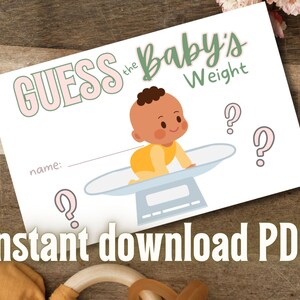 Printable Baby Shower Game Guess the Baby's Weight Fun Game for Your ...
