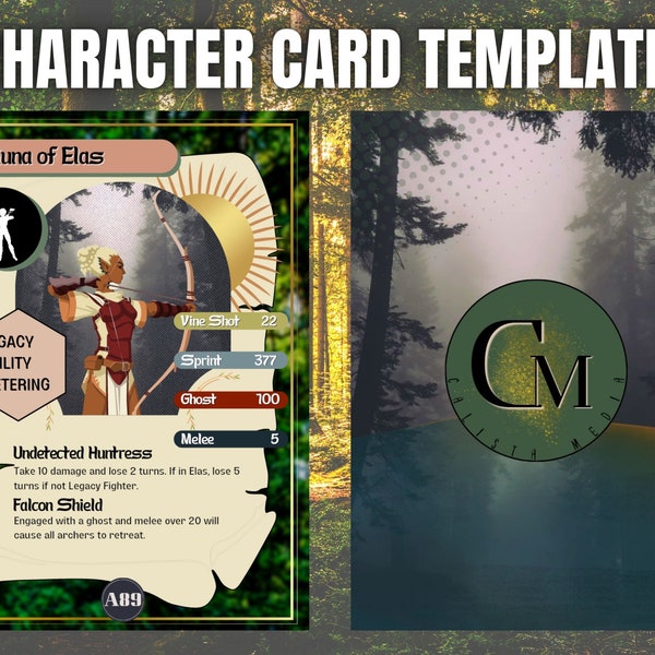 RPG Character Trading Card Game Template