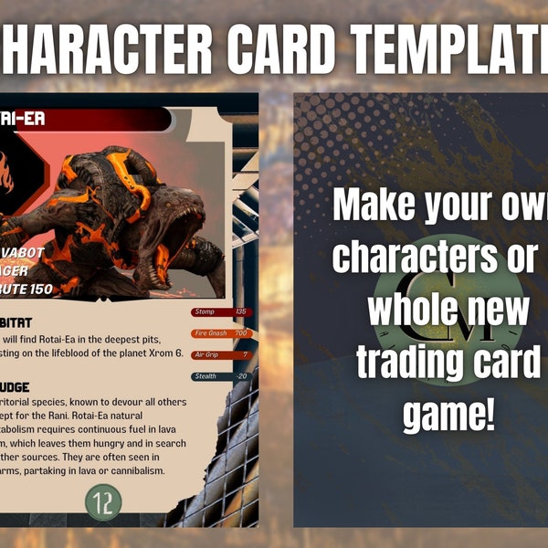 DIY TCG Character Card Template - Editable and Printable