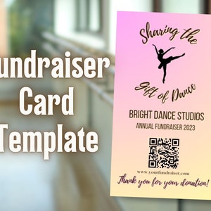 Tanzschule Benefizkarte Template mit QR Code