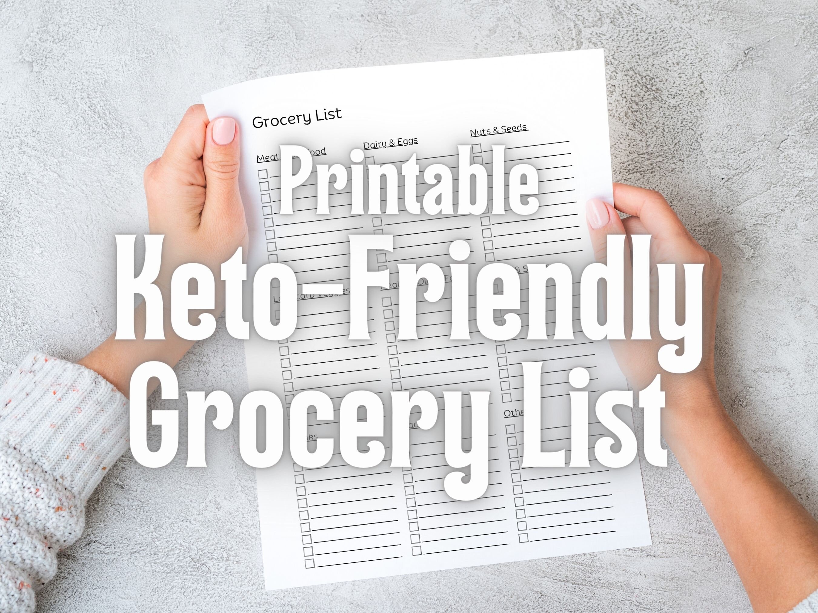 Printable Keto-friendly Grocery Checklist | Low Carb Diet Shopping List With Essential ...