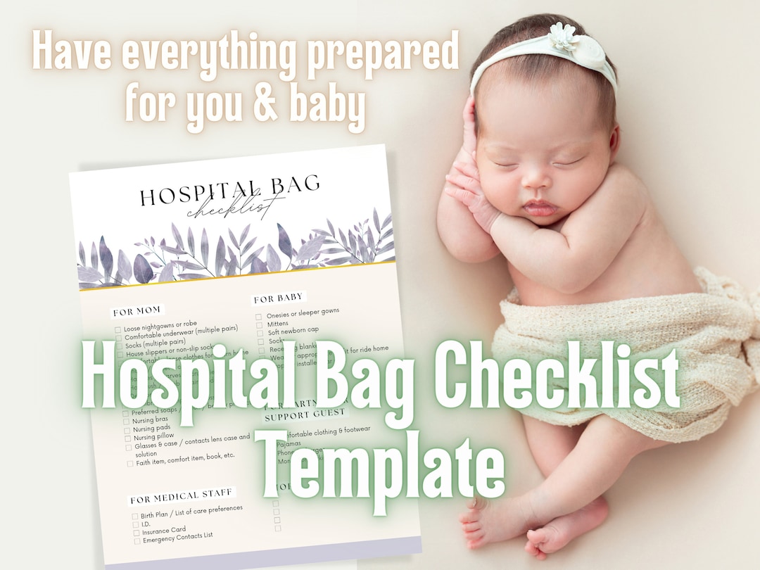 Hospital Bag Checklist Template for Expecting Moms Newborn - Main Image
