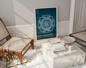 Sri Yantra Print | Sacred Geometry Wall Art | Sri Yantra Wall Art | Spiritual Art Decor | Sri Yantra Mandala |