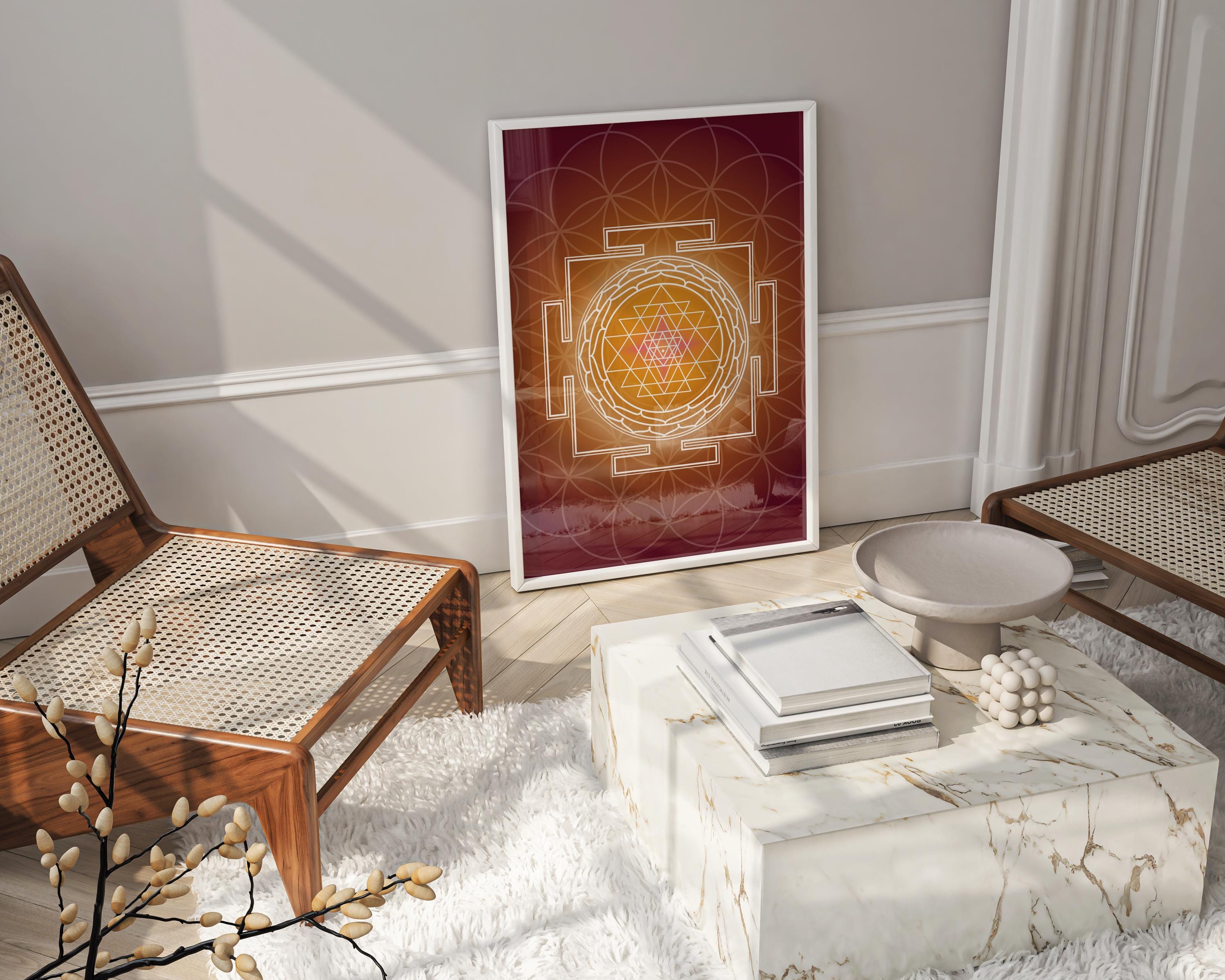 Sri Yantra Print | Sacred Geometry Wall Art | Sri Yantra Wall Art ...