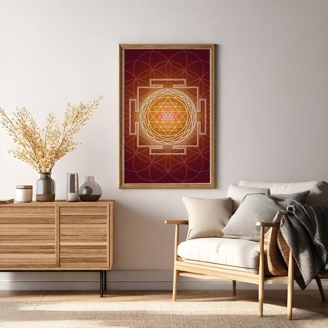 Sri Yantra Print | Sacred Geometry Wall Art | Sri Yantra Wall Art ...