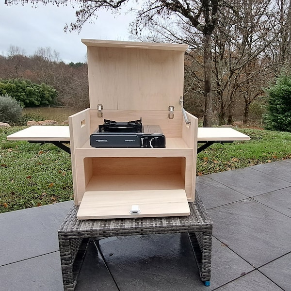Mini cuisine box mobile de camping pour van, fourgon, SUV, break