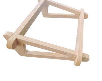 Support ordinateur portable artisanal en bois naturel
