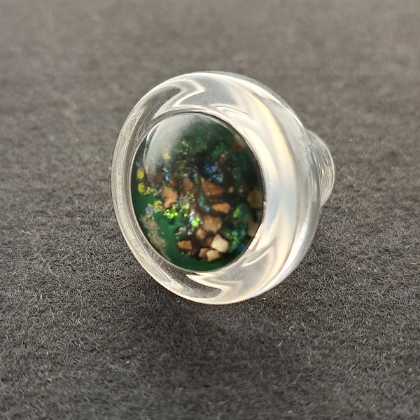 Bouchon de bouteille en verre avec cabochon peint à la main - exemplaire unique