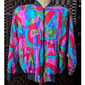 VTG 90s geometric watercolor jacket