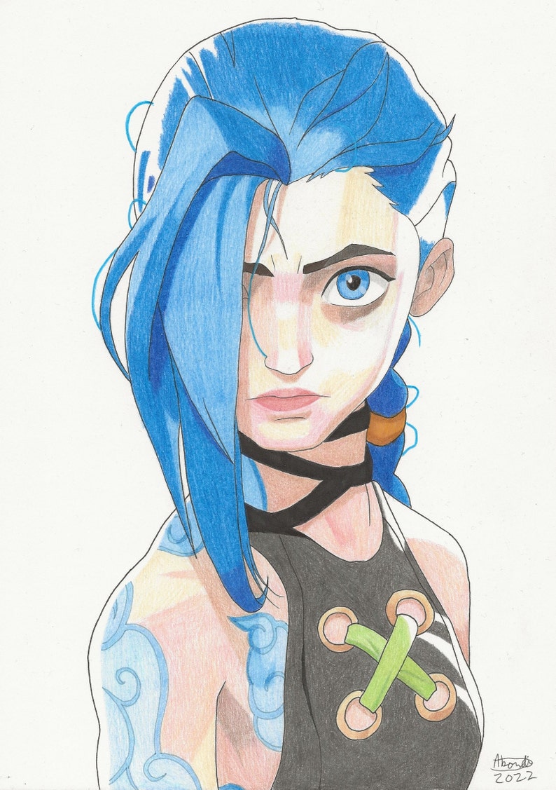 Jinx Drawimg Drawing Jinx From Arcane League of Legends - FAN ART - Etsy UK