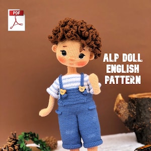 Schema Amigurumi Bambola ALP Regali all'uncinetto Peluche PDF stampabile Tutorial inglese