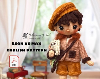 Wzór Amigurumi Lalka LEON Szydełkowe prezenty Pluszowa samouczek PDF do wydrukowania po angielsku