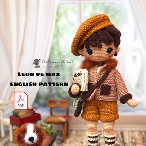 Schema Amigurumi LEON Bambola Uncinetto Regali Peluche Stampabile PDF Tutorial Inglese