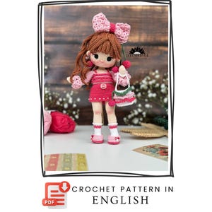 Amigurumi Pattern Cherry Doll häkeln Geschenke Plüsch Printable PDF Anleitung Englisch