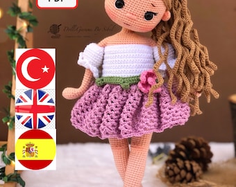 Wzór Amigurumi Lalka Arya Szydełkowe Prezenty Pluszowe Wydrukuj Samouczek PDF Angielski