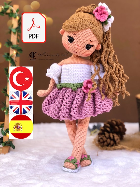 Modèle amigurumi pour poupée Arya, cadeaux au crochet, tutoriel PDF  imprimable en peluche, anglais -  France
