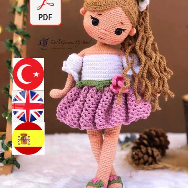 Amigurumi Anleitung Arya Puppe Geschenke Plüsch druckbare PDF Anleitung häkeln