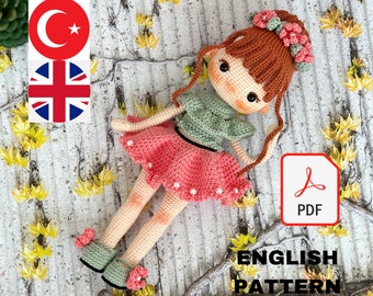 Amigurumi Pattern Mercan Doll Crochet Gifts Plush Printable PDF Tutorial English