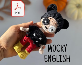 Modèle Amigurumi Mocky Doll, Cadeaux au crochet, Tutoriel PDF imprimable en peluche, Anglais